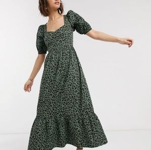 ASOS Puff Sleeve Tiered Maxi dress